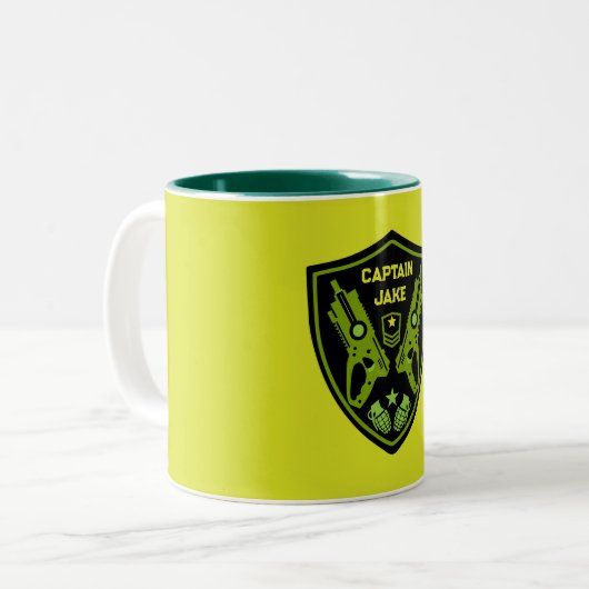 Jongens Speelgoed Dart Pistool Battle Tweekleurige Koffiemok (Voorkant links)