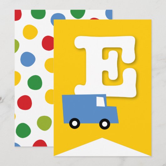 Jongens Speelgoed Kind Verjaardagsfeestje DIY Bunt Kaart (Voorkant / Achterkant)