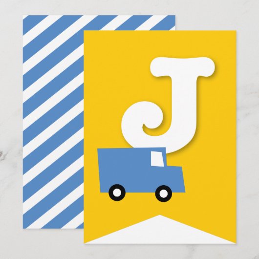 Jongens Speelgoed Kind Verjaardagsfeestje DIY Bunt Kaart (Voorkant / Achterkant)