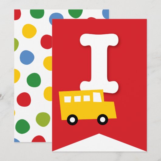 Jongens Speelgoed Kind Verjaardagsfeestje DIY Bunt Kaart (Voorkant / Achterkant)