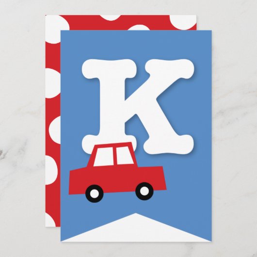 Jongens Speelgoed Kind Verjaardagsfeestje DIY Bunt Kaart (Voorkant / Achterkant)