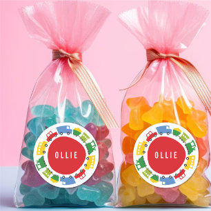 Jongens Speelgoed Kleurrijk Vervoer Kind's Verjaar Ronde Sticker