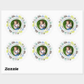 Jongens Speelgoed Pastel Fun Transport Kind Verjaa Ronde Sticker (Vel)