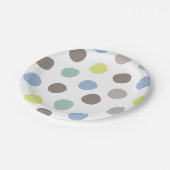 Jongens Speelgoed Verjaardag Pastels Polka Dots Pa Papieren Bordje (Gekanteld)
