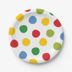 Jongens Speelgoed Verjaardag Primaire Polka Dots P Papieren Bordje