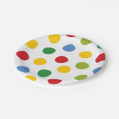 Jongens Speelgoed Verjaardag Primaire Polka Dots P Papieren Bordje (Gekanteld)