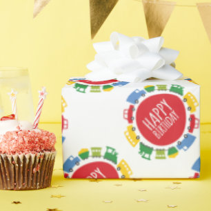 Jongens Speelgoed Vervoer Auto Bus Vrachtwagen Tre Cadeaupapier