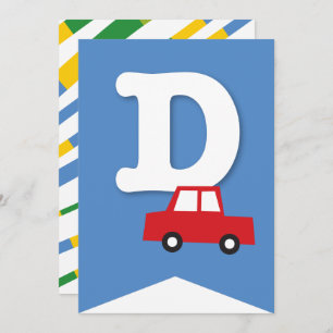 Jongens Speelgoed Vervoer Gelukkig Verjaardagsfees Kaart