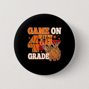 Jongens spel op 4e klas basketbal terug naar schoo ronde button 5,7 cm