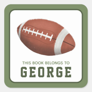 Jongens Sport Dit boek behoort tot het Football Ki Vierkante Sticker