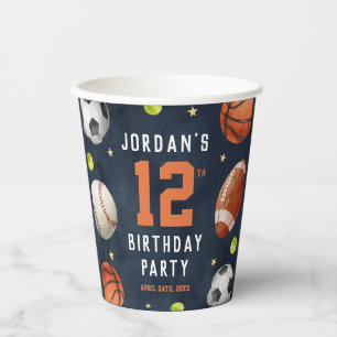 Jongens Sport Marine Verjaardag Papieren Bekers