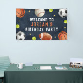 Jongens Sport Navy Verjaardag Welkom Banner (Beurs)