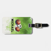 Jongens Sportballen Schooltas Bagagelabel (Voorkant horizontaal)