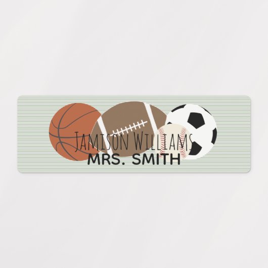 Jongens Sportgroene streep waterdichte labels (Design 2)