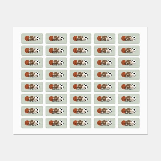 Jongens Sportgroene streep waterdichte labels (Vel)