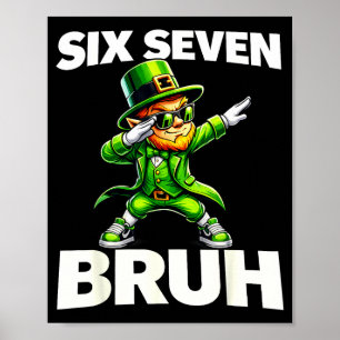 Jongens st patricks day 67 leprechaun dab zes zeve poster