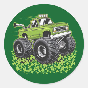 Jongens St. Patrick's Day Peuter Geluk Monster Tru Ronde Sticker