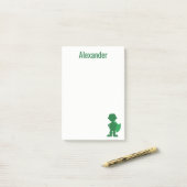 Jongens Superheld Gepersonaliseerde Groene Silhoue Post-it® Notes (Op bureau)