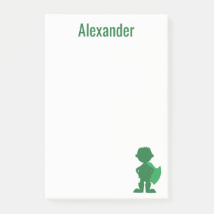 Jongens Superheld Gepersonaliseerde Groene Silhoue Post-it® Notes