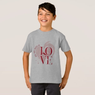 Jongens T-shirt met roze hart LOVE - Modern typogr