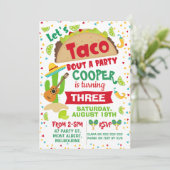 Jongens Taco Over Een Feest Verjaardag uitnodiging (Staand voorkant)