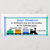 Jongen's Train Birthday Invitation Kaart (Voorkant / Achterkant)