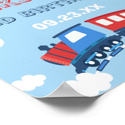 Jongens Train Chugga Twee Vlag Blauw Rood Witte Da Poster (Hoek)