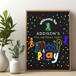 Jongens Trampoline Park Verjaardag Welkom Teken Poster