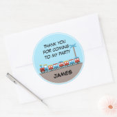 Jongens Trein Verjaardag Dank u Sticker (Envelop)
