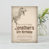 Jongens TRex Dinosaur Birthday Party Kaart (Staand voorkant)