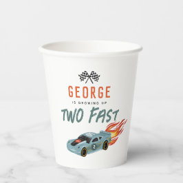 Jongens twee snelle 2e verjaardag raceauto papieren bekers