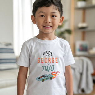 Jongens Twee Snelle 2e Verjaardag Racing Tri-Blend Shirt