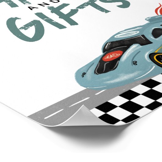 Jongens Twee Snelle Verjaardags Auto's Kaarten en  Poster (Hoek)