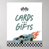 Jongens Twee Snelle Verjaardags Auto's Kaarten en  Poster (Voorkant)