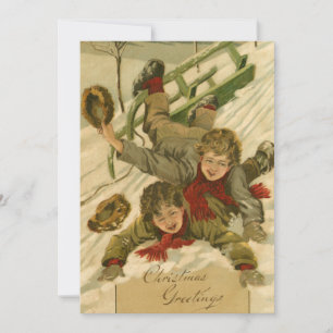 jongens uit 1906 die in sneeuwkerst slapen kaart
