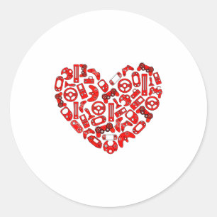Jongens Valentijnsdag Gamen Videospel Controller Ronde Sticker