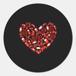Jongens Valentijnsdag Gamen Videospelers Controlle Ronde Sticker