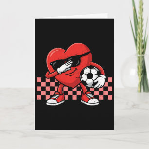 Jongens Valentijnsdag Voetbal Dab Voetbal Hart Man Kaart
