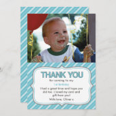 Jongens verjaardag bedankkaartje kaart (Voorkant / Achterkant)