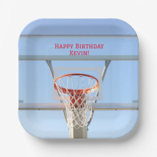 Jongens Verjaardag Party Basketbal Papieren Bordje