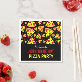 Jongens Verjaardag Pepperoni Pizza Patroon Party Servet
