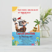 Jongens Verjaardag Piratenfeest Kaart (Staand voorkant)