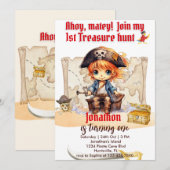 Jongens Verjaardag Piratenfeest Kaart (Voorkant / Achterkant)