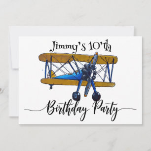 Jongens verjaardagsfeest met blauwe en gele tweede save the date