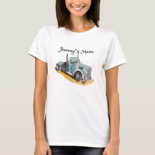 Jongens verjaardagsfeestje blauwe semi-vrachtwagen t-shirt