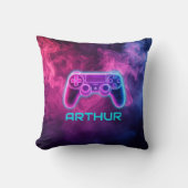 Jongens Video Gaming Neon Gepersonaliseerd Kussen (Voorkant)