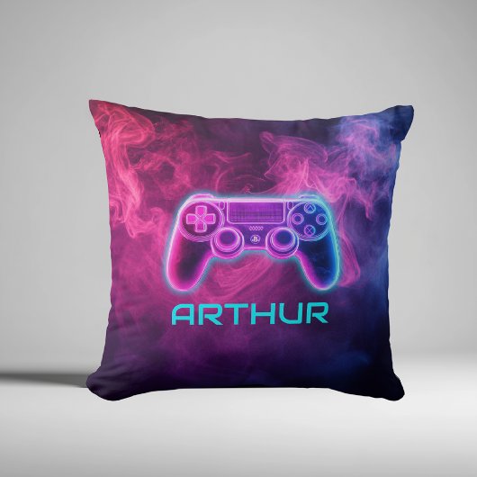 Jongens Video Gaming Neon Gepersonaliseerd Kussen