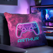 Jongens Video Gaming Neon Gepersonaliseerd Kussen
