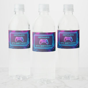 Jongens Video Gaming Verjaardagsfeest Waterfles Etiket