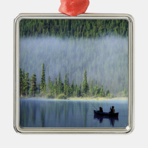 Jongens vissen op Waterfowl Lake, Banff National Metalen Ornament